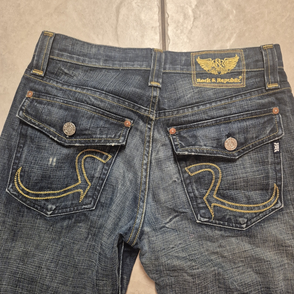 Rock & Republic Jeans Mens Boot Cut 31x28 Denim Melt Down Blue - Picture 4 of 5